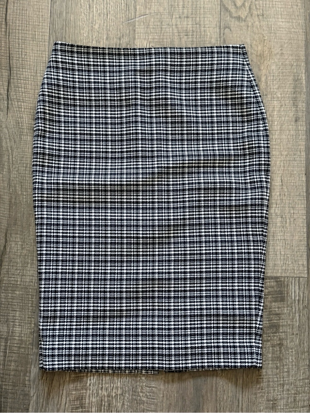 The Limited Houndstooth Pencil Skirt Size 10 Black White Check Stretch Lined